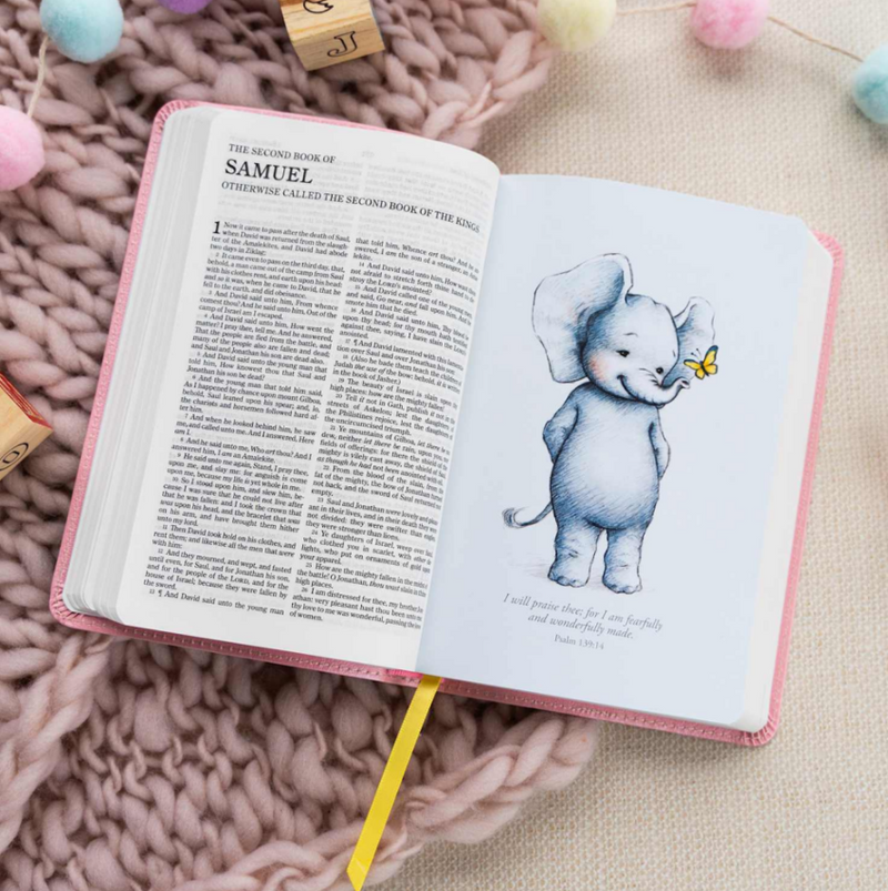 KJV Great and Small Baby Bible Pink Leathertouch