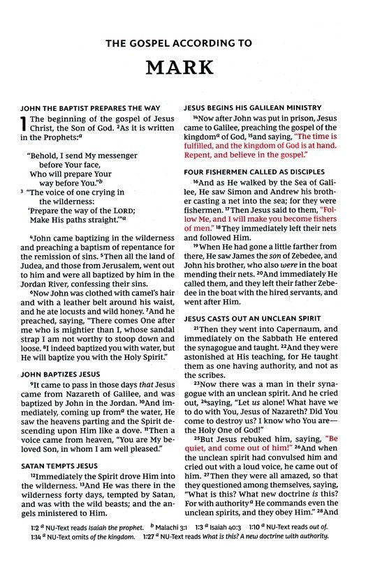 NKJV Large Print Thinline Bible Brown LeatherSoft