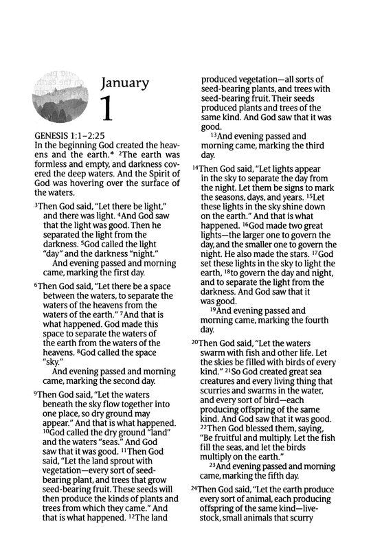 The One Year Bible NLT, Large Print Thinline Edition