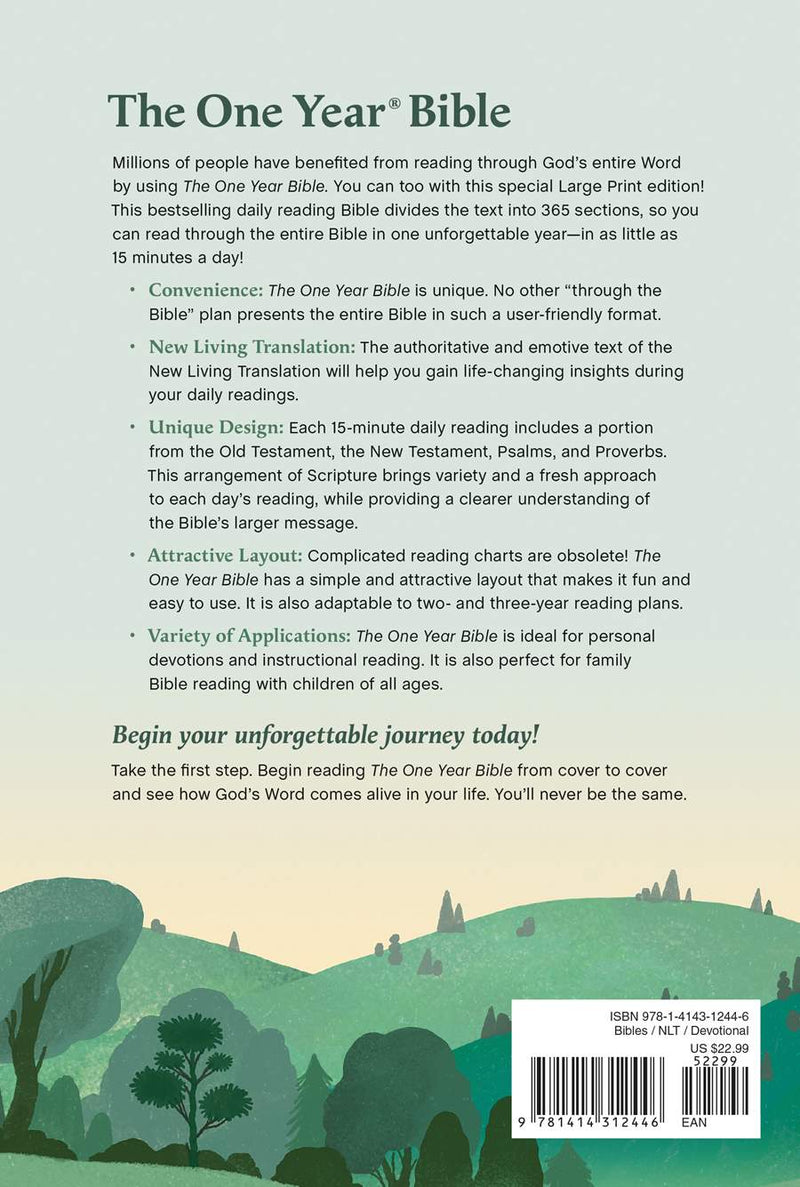 The One Year Bible NLT, Large Print Thinline Edition