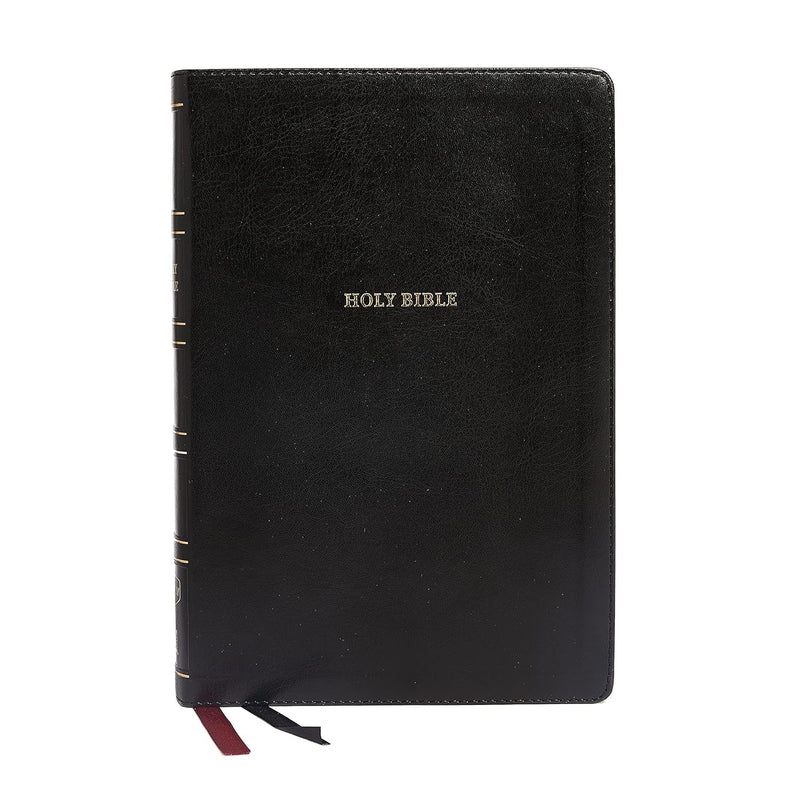 NKJV Large Print Thinline Ref Bible Black LeatherSoft, Indexed