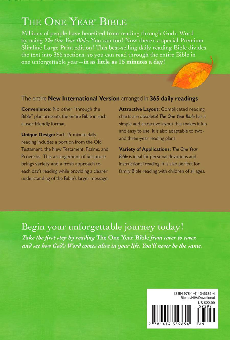 The One Year Bible NIV, Premium Slimline Large Print edition
