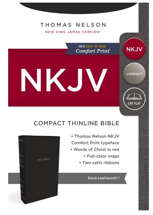 NKJV Compact Thinline Bible Black Imitation
