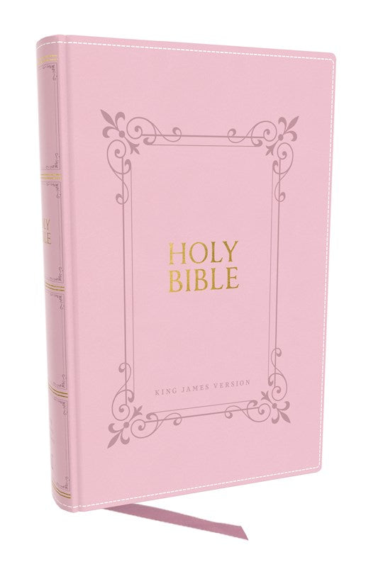 KJV Large Print Center Column Reference Bible Pink Leathersoft Indexed