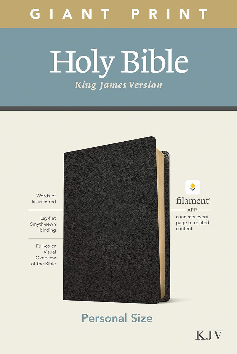KJV Personal Size Giant Print Bible Filament Enable Black Genuine Leather