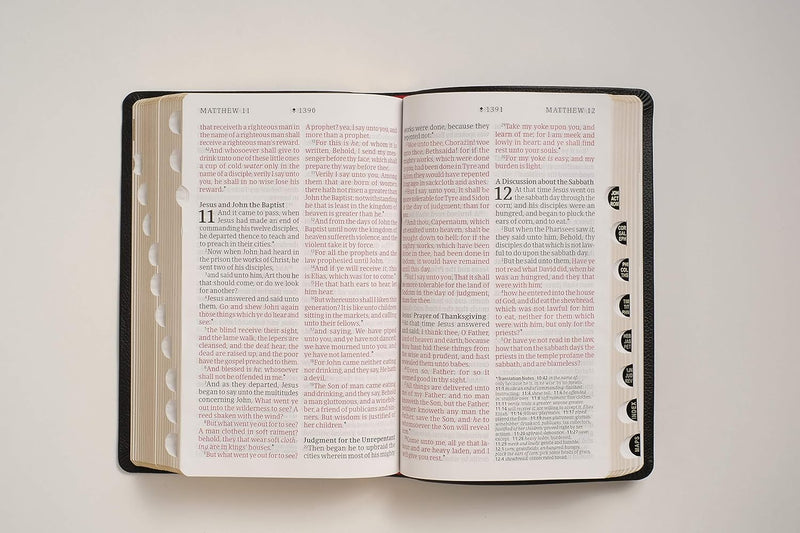 KJV Personal Size Giant Print Bible, Filament Enabled, Black Genuine Leather, Indexed