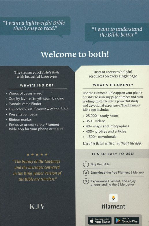 KJV Personal Size Giant Print Bible Peony Lavender Indexed