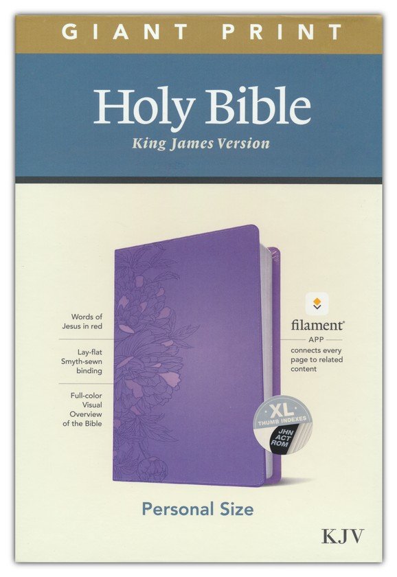KJV Personal Size Giant Print Bible Peony Lavender Indexed