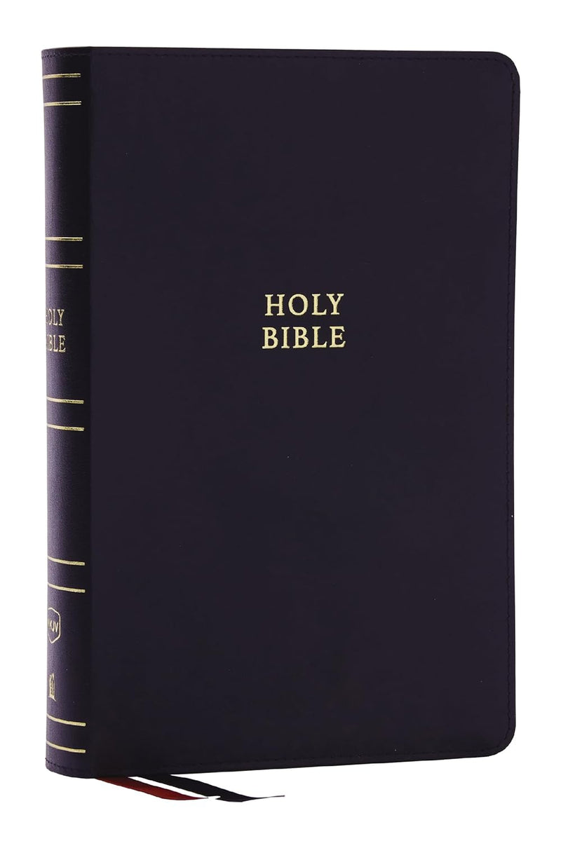 NKJV Single-Column Verse-by-Verse Ref Bible Black Bonded Leather