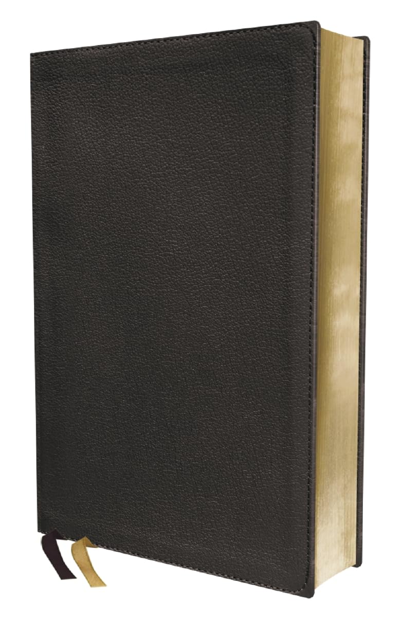 NASB Personal Size Large Print Bible Black Genuine Calfskin Leather (top)