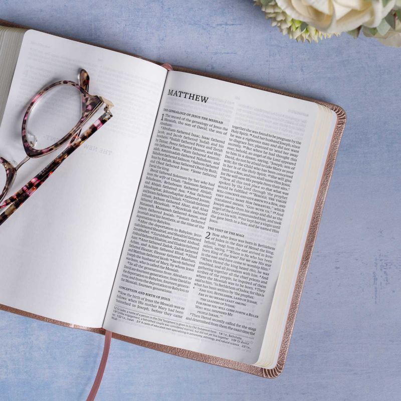 NASB Personal Size Bible 2020 Rose Gold Leathertouch