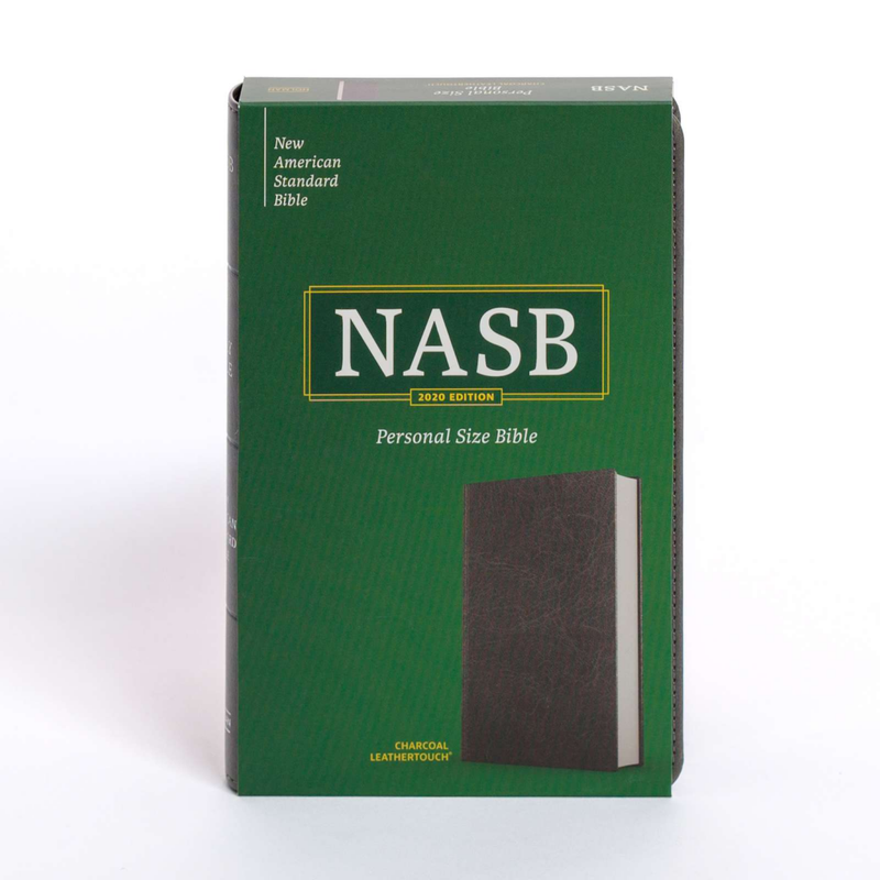 NASB Personal Size Bible 2020 Charcoal Leathertouch