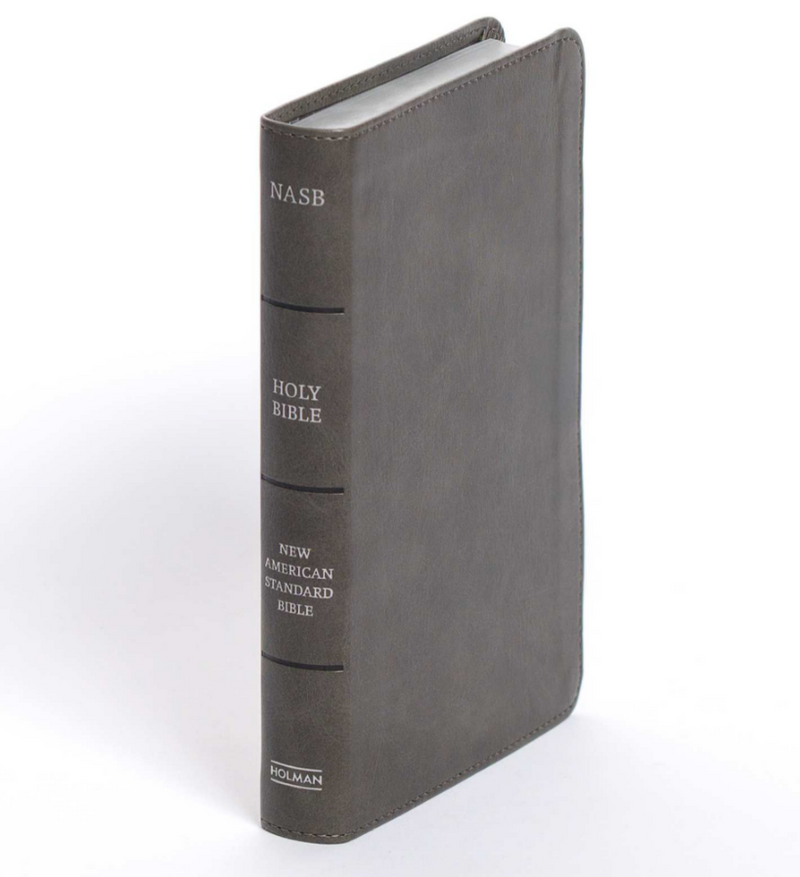 NASB Personal Size Bible 2020 Charcoal Leathertouch