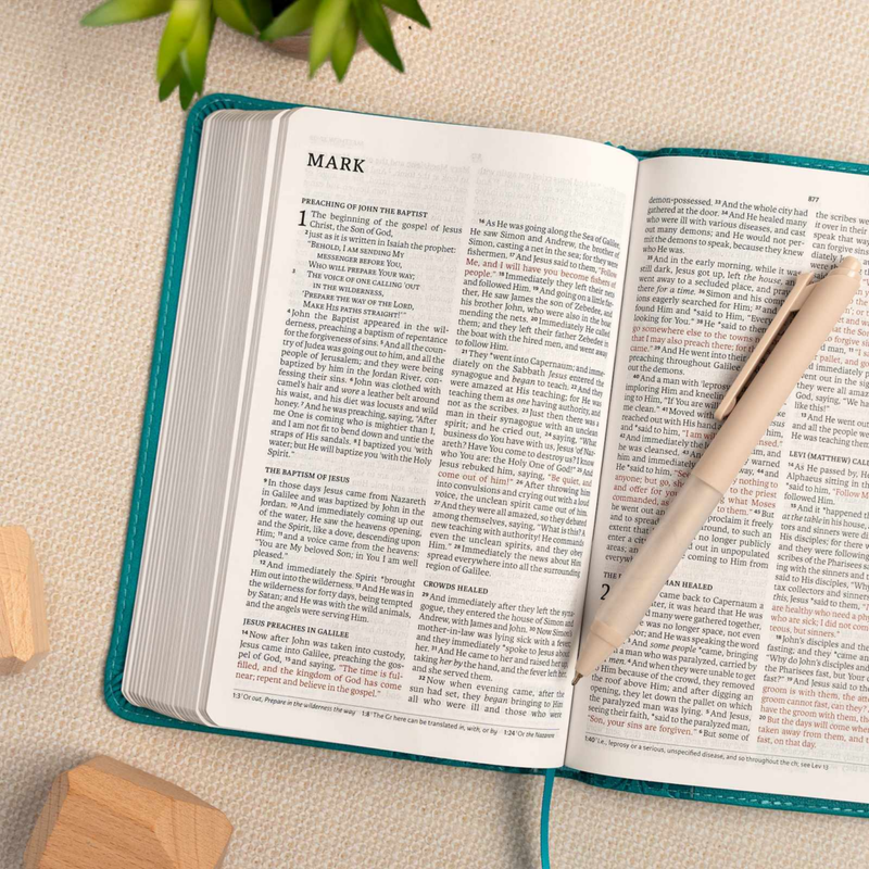 NASB Personal Size Bible 2020 Teal Leathertouch