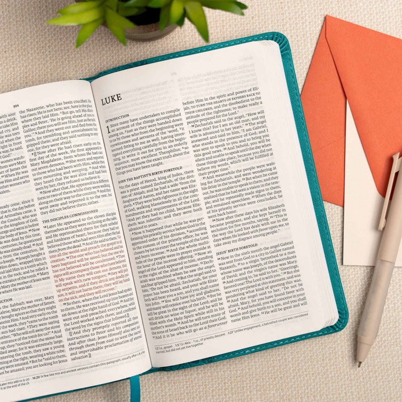 NASB Personal Size Bible 2020 Teal Leathertouch