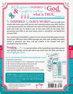 NLT Inspire Bible for Girls Blue Leatherlike Hardback