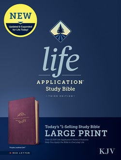 KJV Large Print Life Application Study Bible Purple Leatherlike