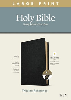 KJV Thinline Large Print Reference Bible, Black Genuine Leather Indexed