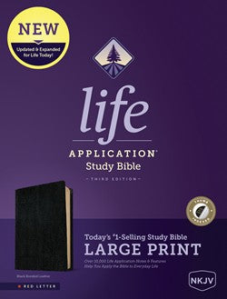 NKJV Large Print Life Application Study Bible Black Indexed