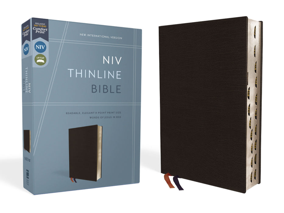 NIV Thinline Bible Black Bonded Indexed