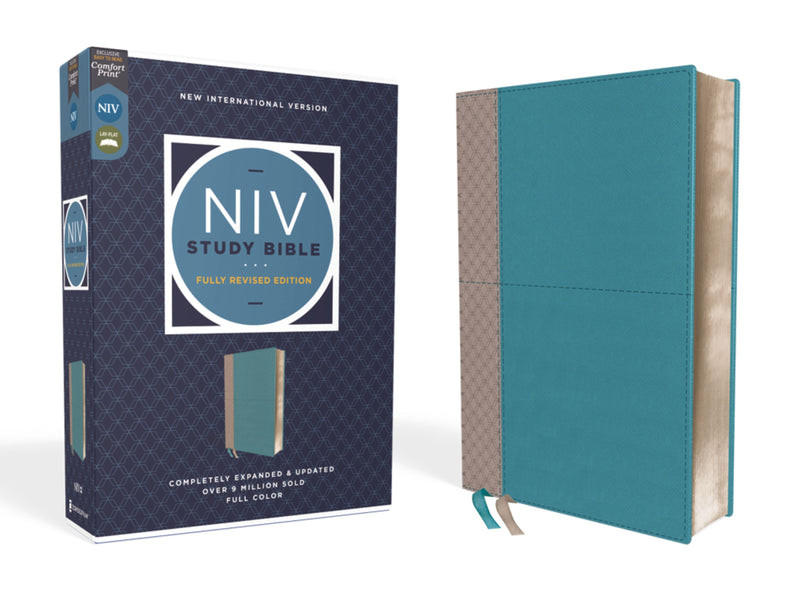 NIV Study Bible - Teal/Grey Leathersoft