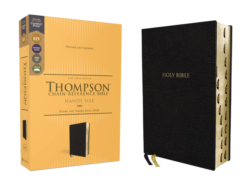 KJV Thompson Chain Reference Bible - Handy Sized - Black Bonded Leather Indexed