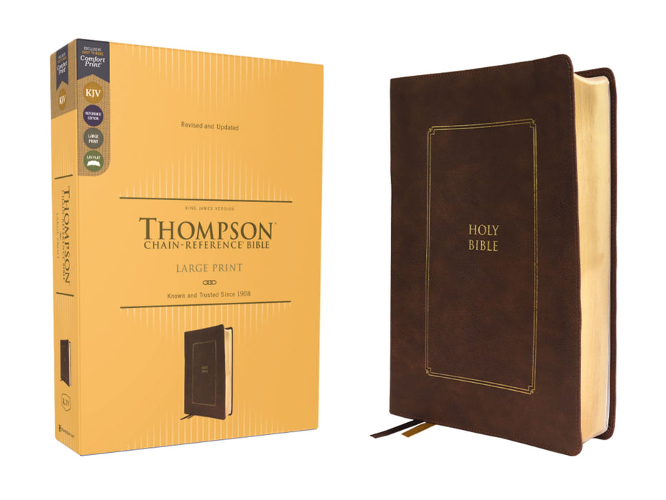 KJV Thompson Chain Reference Bible Large Print Brown Leathersoft