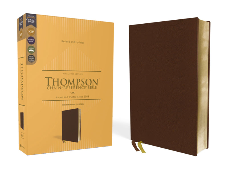 KJV Thompson Chain Reference Bible Brown Genuine Leather
