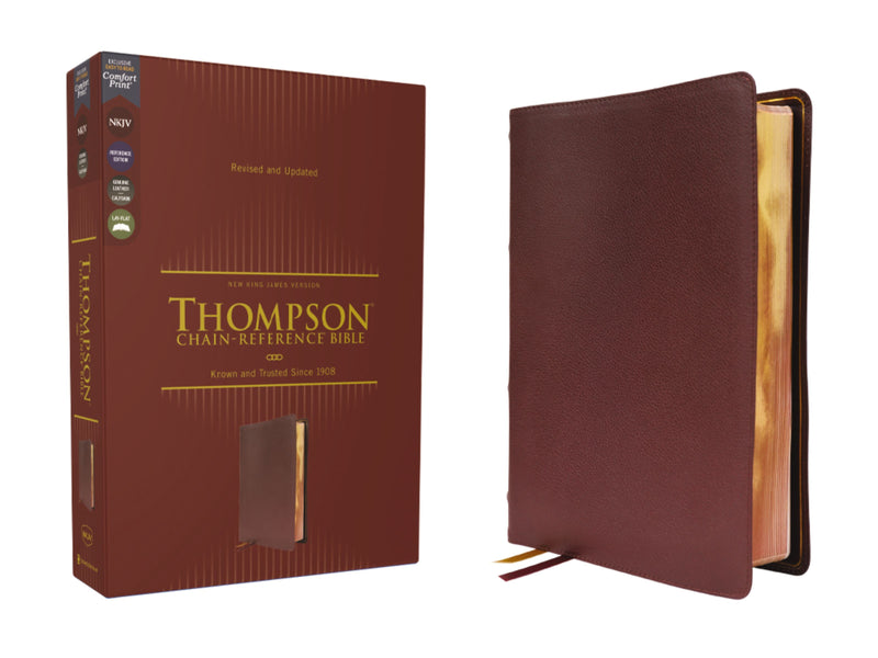 NKJV Thompson Chain Reference Bible, Burgundy Genuine Leather