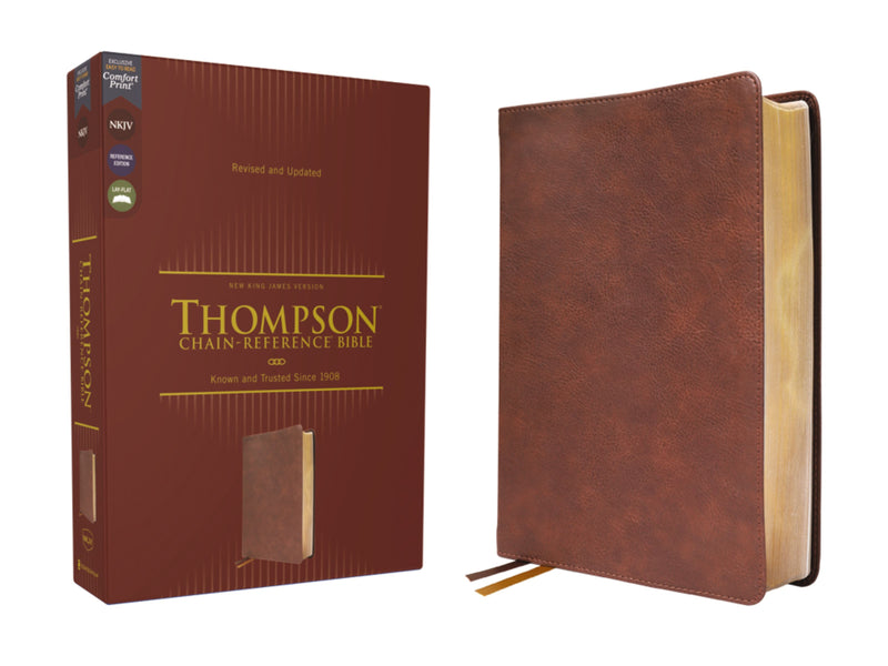 NKJV Thompson Chain Reference Bible, Brown Leathersoft