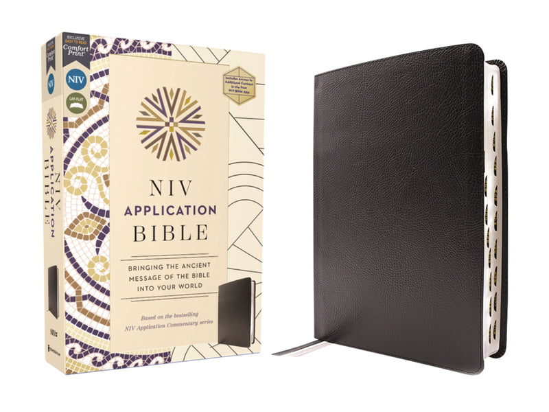 NIV Application Study Bible Black Bonded Leather Indexed