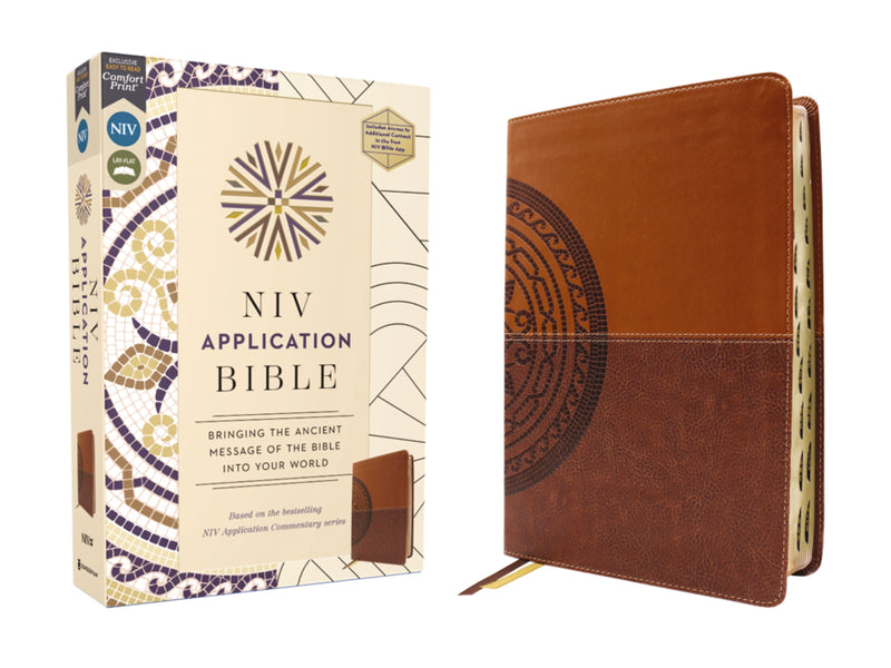 NIV Application Study Bible Brown Leathersoft Indexed