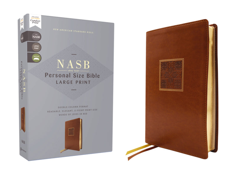 NASB Personal Size Large Print Bible Brown Leathersoft