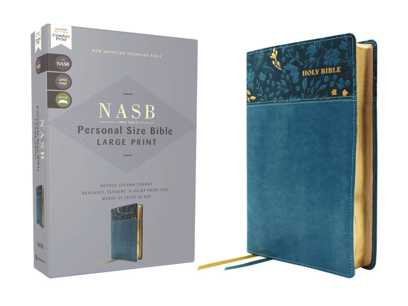 NASB Personal Size Large Print Bible Teal Leathersoft