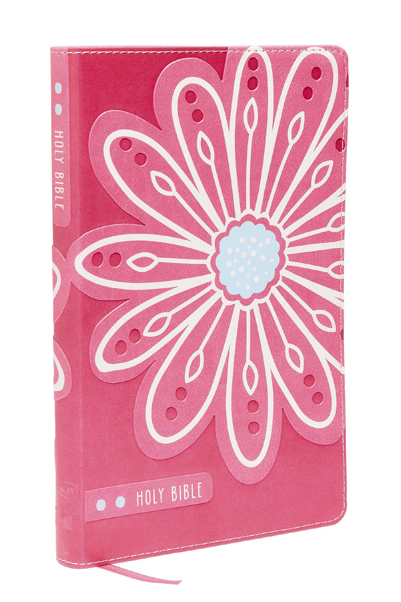 KJV Thinline Bible for Kids-Pink Flower Leathersoft