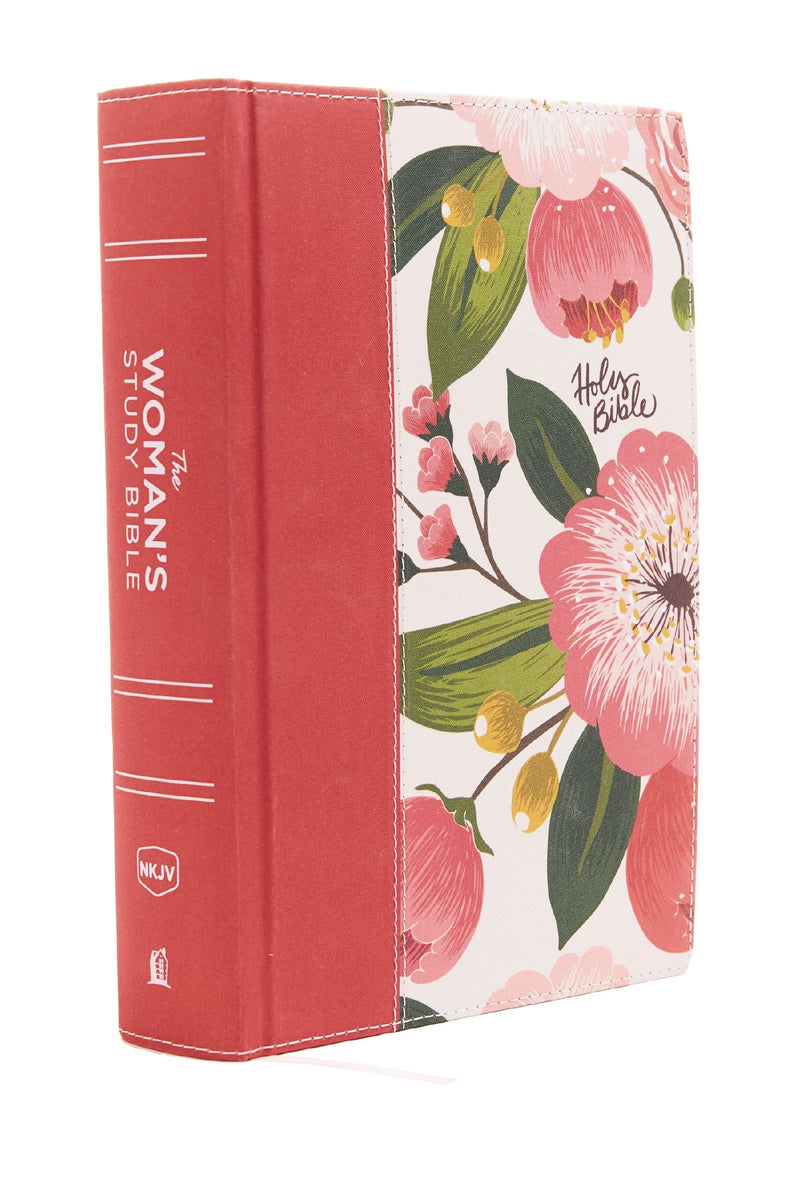 NKJV Woman's Study Bible Peach/Floral Cloth over Board, Indexed