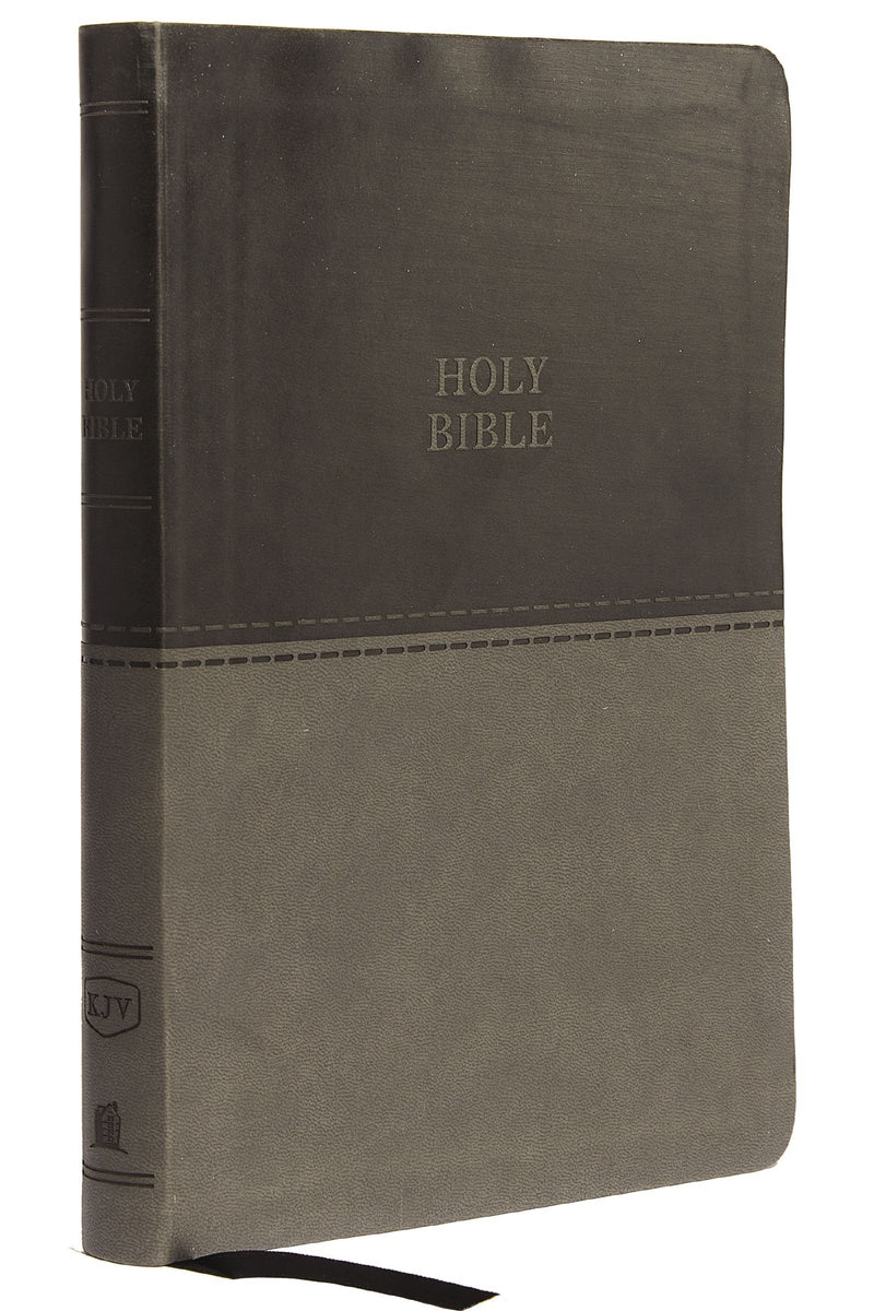 KJV Large Print Thinline Value Bible Black/Gray Leathersoft