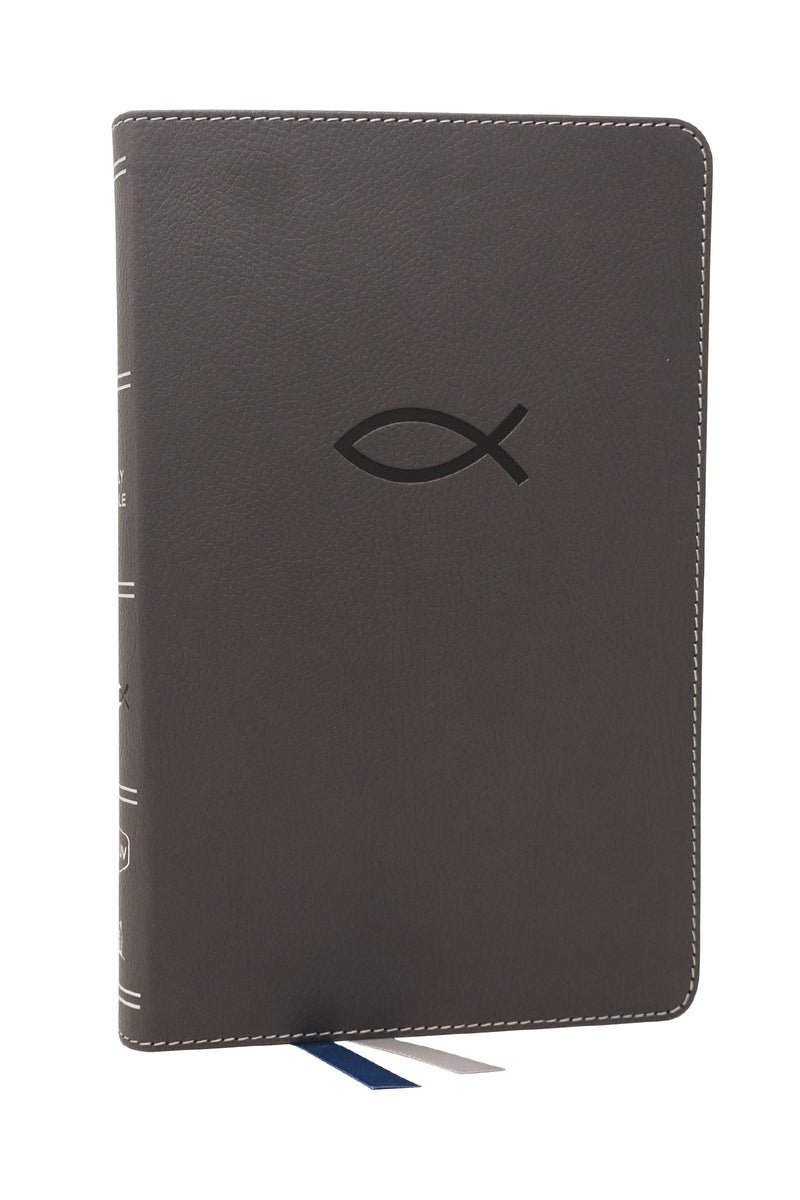 NKJV Thinline Bible Youth Edition Gray Leathersoft