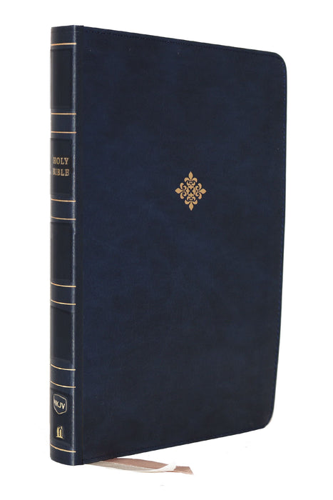 NKJV Giant Print Center-Column Reference Bible Blue Leathersoft *