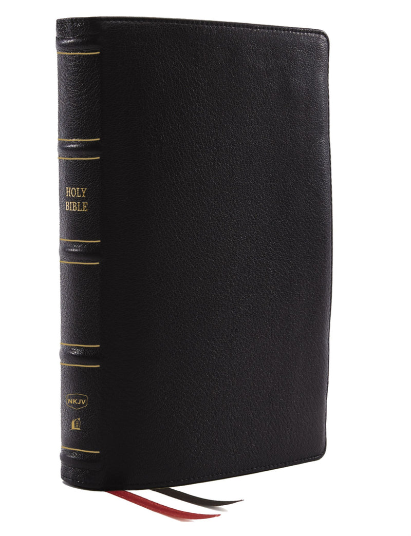 NKJV Deluxe Thinline Reference Bible Black Genuine Leather (op)