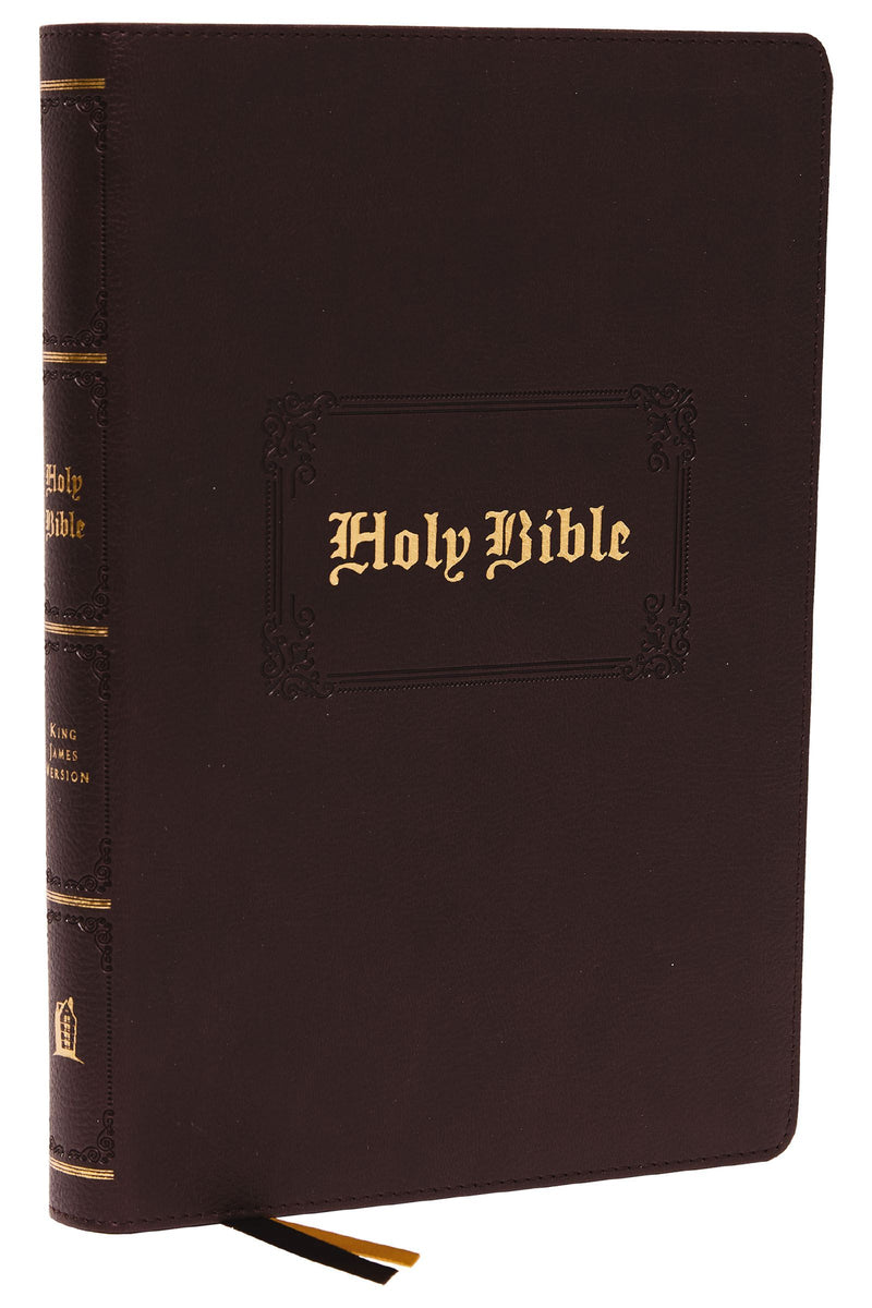 KJV Large Print Center Column Reference Bible Brown Leathersoft Indexed (op-a)