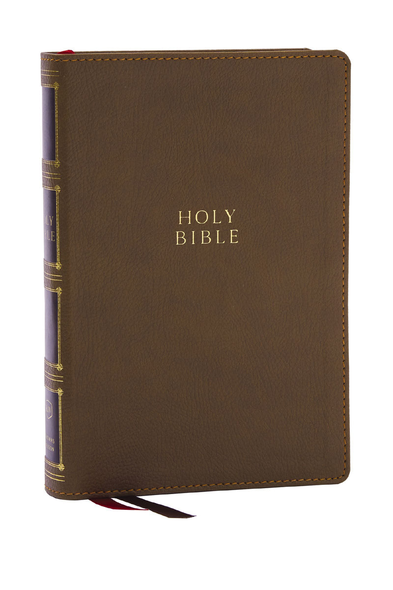 KJV Compact Center-Column Reference Bible Brown Leathersoft