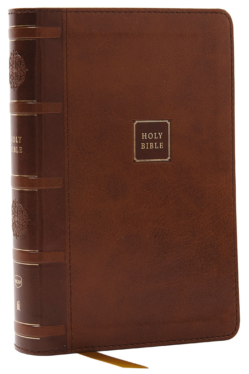 NKJV Compact Paragraph Style Ref Bible Brown Leathersoft