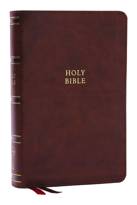 NKJV Single-Column Reference Bible Brown Leathersoft