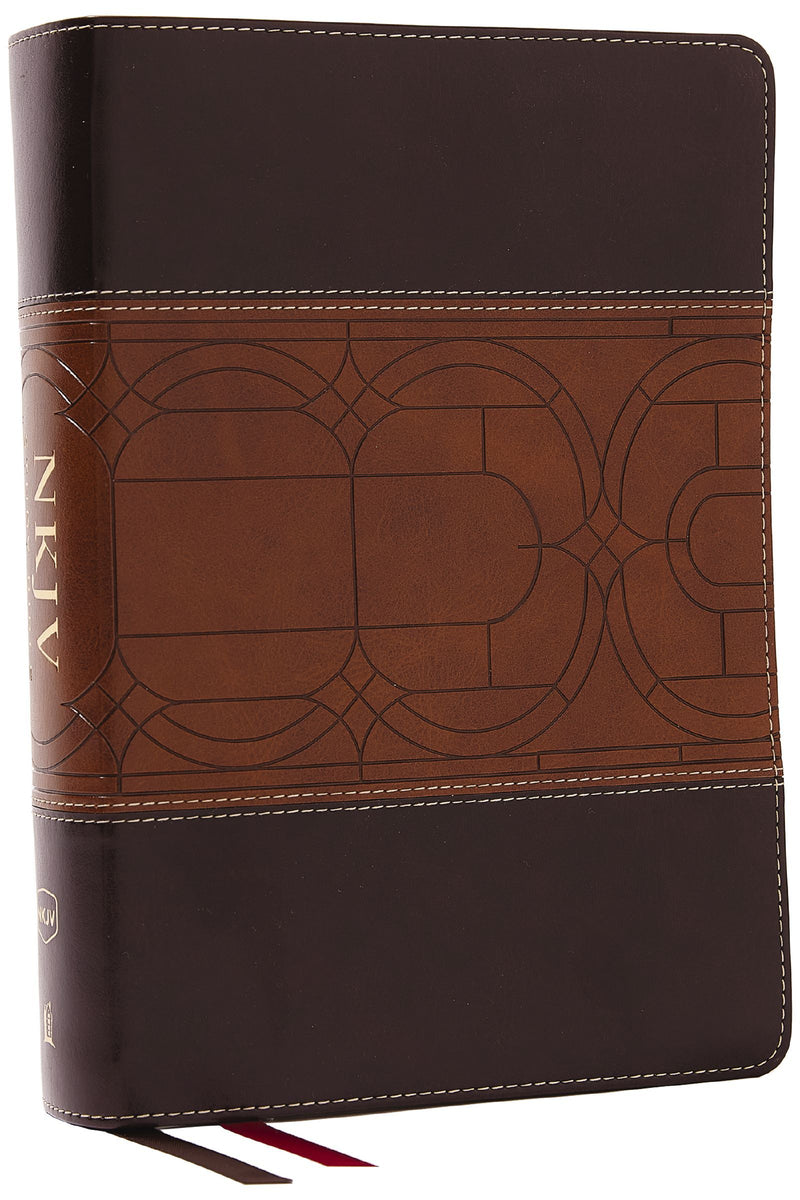 NKJV Study Bible Full Color Edition, Brown/Tan Leathersoft