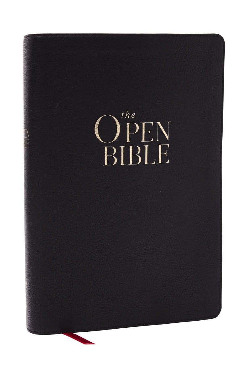 NKJV Open Bible - Black Leathersoft