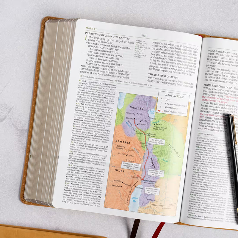 NASB 2020 Study Bible Camel SuedeSoft LeatherTouch