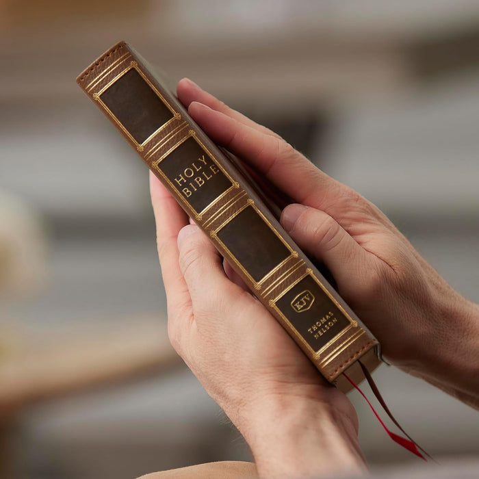 KJV Compact Center-Column Reference Bible Brown Leathersoft