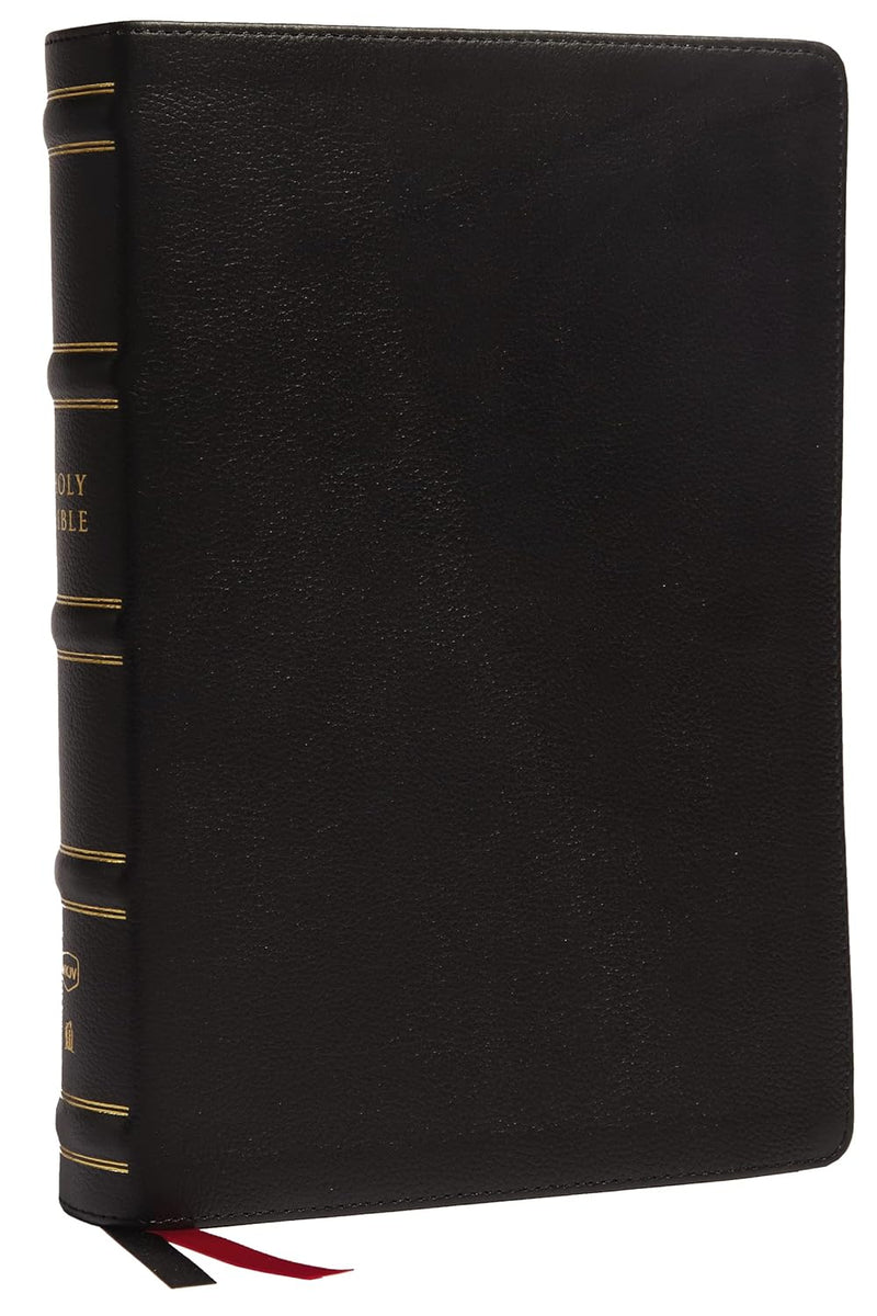 NKJV Single-Column Wide Margin Reference Black Genuine Leather (op)