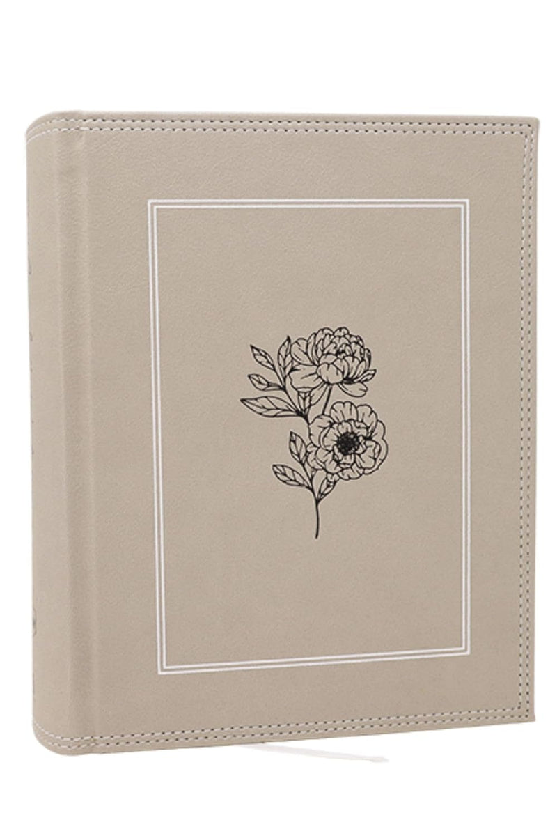 NKJV Journal the Word Bible Stone Soft Leather over Board